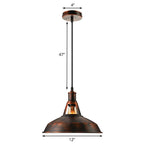 Rust Pendant Light With Barn Shade Industrial Style Lamp - Nalani - UK Fashion Clothing and Decor