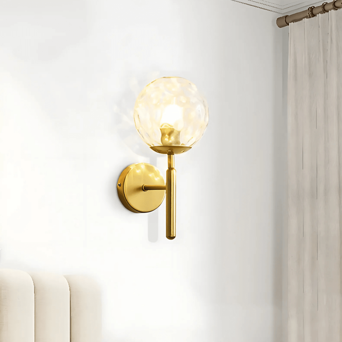 Satin Brass Wall Light Modern Fixture For Living Rooms - Nalani - UK Fashion Clothing and Decor