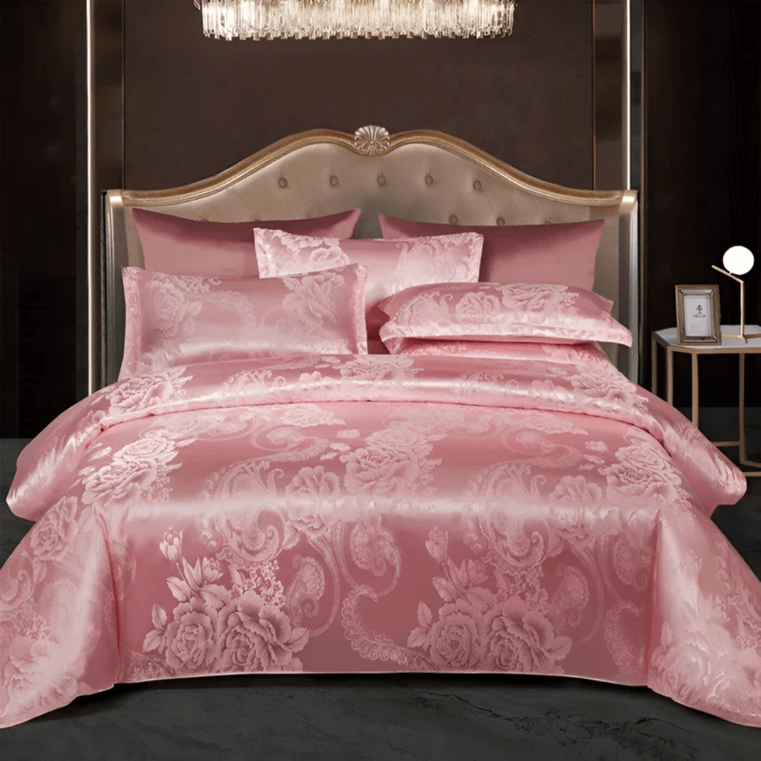 Satin Floral Print Duvet Cover Breathable Ultra Bed Linen - Nalani - UK Fashion Clothing and Decor