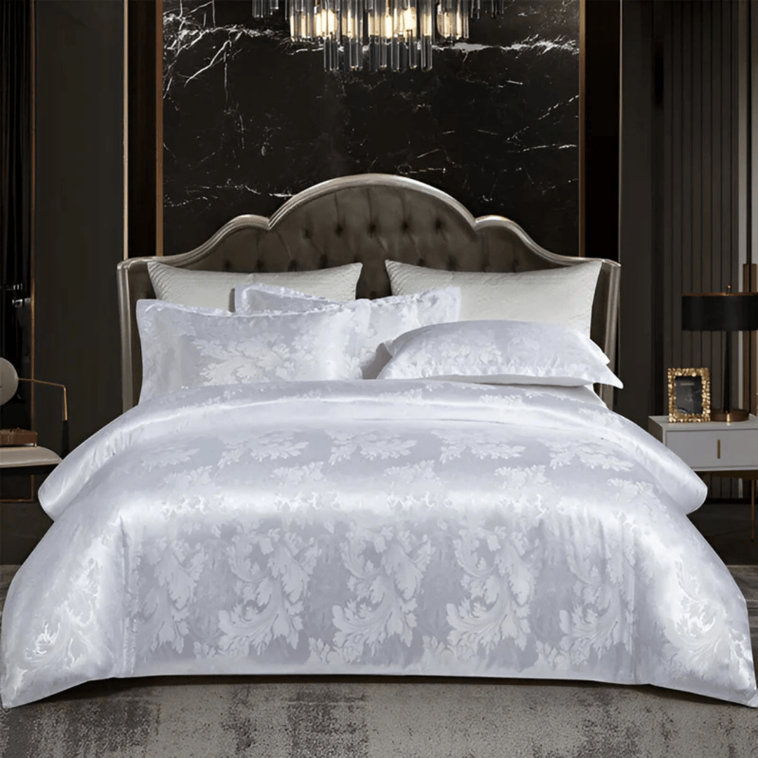 Satin Floral Print Duvet Cover Breathable Ultra Bed Linen - Nalani - UK Fashion Clothing and Decor
