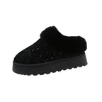 Sequin Fur Lined Ankle Snow Boots With Thick Sole Warmth - Nalani - UK Fashion Clothing and Decor