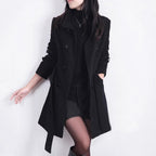 Serado - Women’s Trench Coat – Wool Blend – Tailored Fit – Double - Breasted – Belted Waist - Nalani - UK Fashion Clothing and Decor