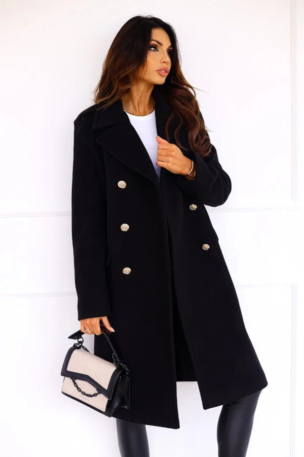 Serado Women’s Trench Coat – Wool – Tailored Fit – Double - Breasted – Full Length - Nalani - UK Fashion Clothing and Decor