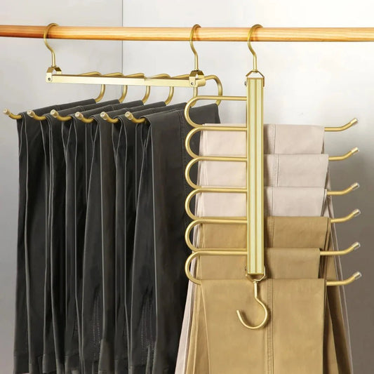 Six Tier Space Saving Pants Hanger for Closet Organization - Nalani - UK Fashion Clothing and Decor