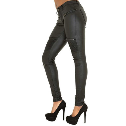 Sleek women's faux leather skinny jeans - Nalani - UK Fashion Clothing and Decor