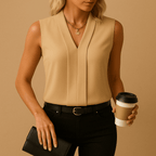 Sleeveless Formal Top With Draped Silhouette And Tailored Fit - Nalani - UK and AUS Fashion Clothing and Decor