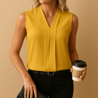 Sleeveless Formal Top With Draped Silhouette And Tailored Fit - Nalani - UK and AUS Fashion Clothing and Decor
