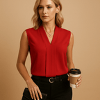 Sleeveless Formal Top With Draped Silhouette And Tailored Fit - Nalani - UK and AUS Fashion Clothing and Decor