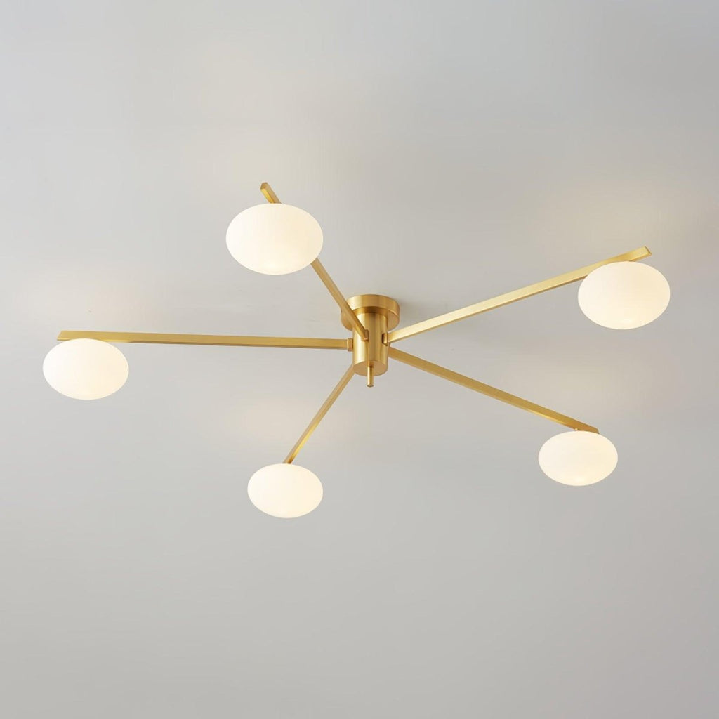 Slim Black Arm Ceiling Lamp With White Glass Oval Bulb - Nalani - UK Fashion Clothing and Decor