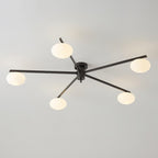 Slim Black Arm Ceiling Lamp With White Glass Oval Bulb - Nalani - UK Fashion Clothing and Decor