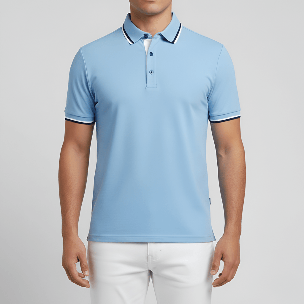 Slim Fit Cotton Polo Shirt With Chest Pocket For Men - Nalani - UK and AUS Fashion Clothing and Decor