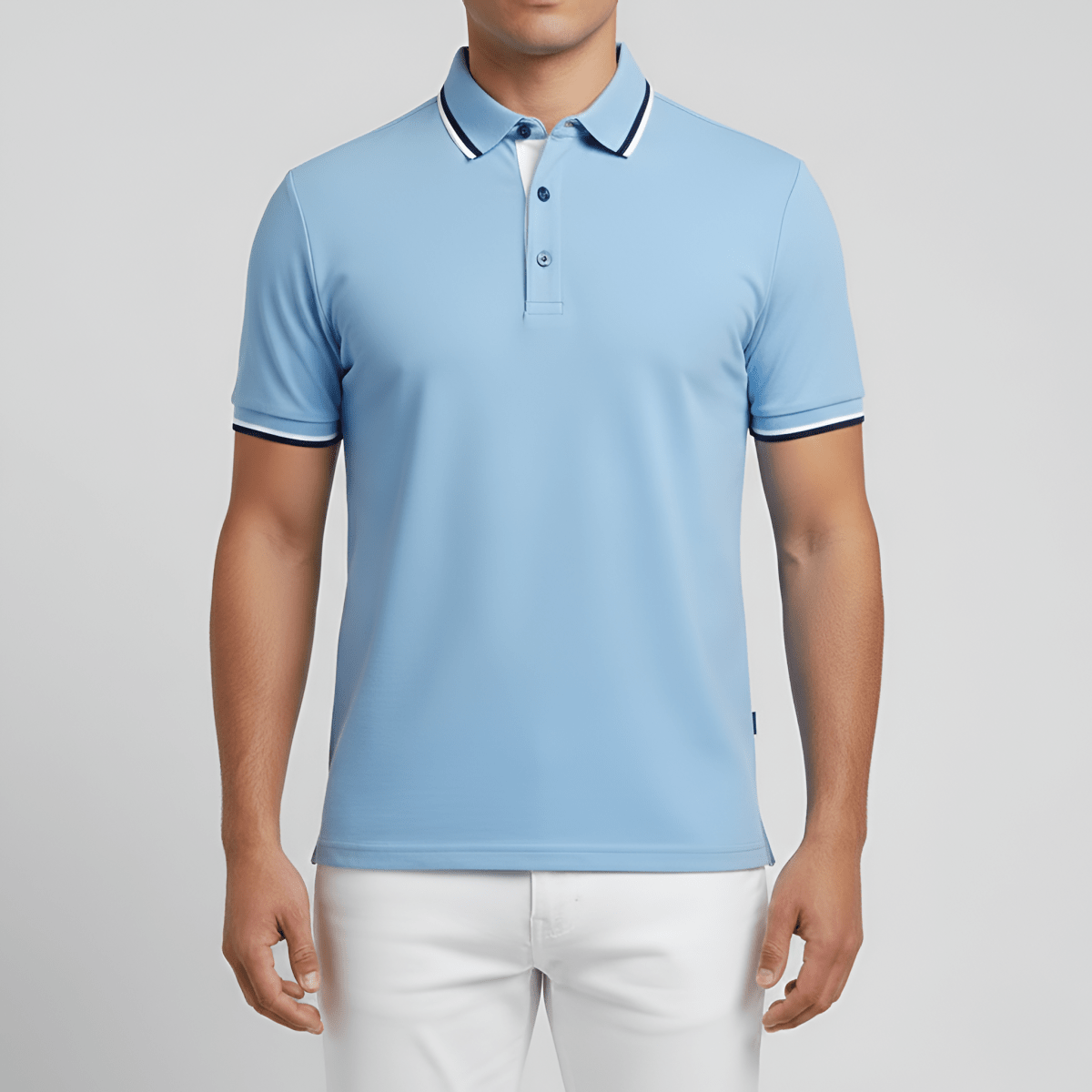 Slim Fit Cotton Polo Shirt With Chest Pocket For Men - Nalani - UK and AUS Fashion Clothing and Decor