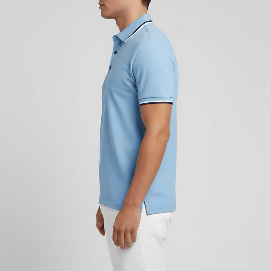 Slim Fit Cotton Polo Shirt With Chest Pocket For Men - Nalani - UK and AUS Fashion Clothing and Decor