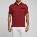 Slim Fit Cotton Polo Shirt With Chest Pocket For Men - Nalani - UK and AUS Fashion Clothing and Decor