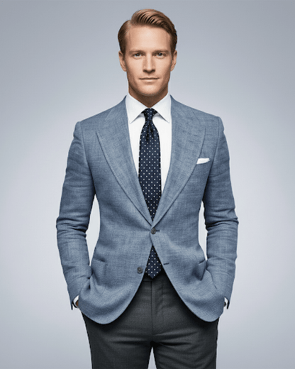 Slim Fit Men's Blazer Lightweight Tailored Jacket For Business - Nalani - UK Fashion Clothing and Decor