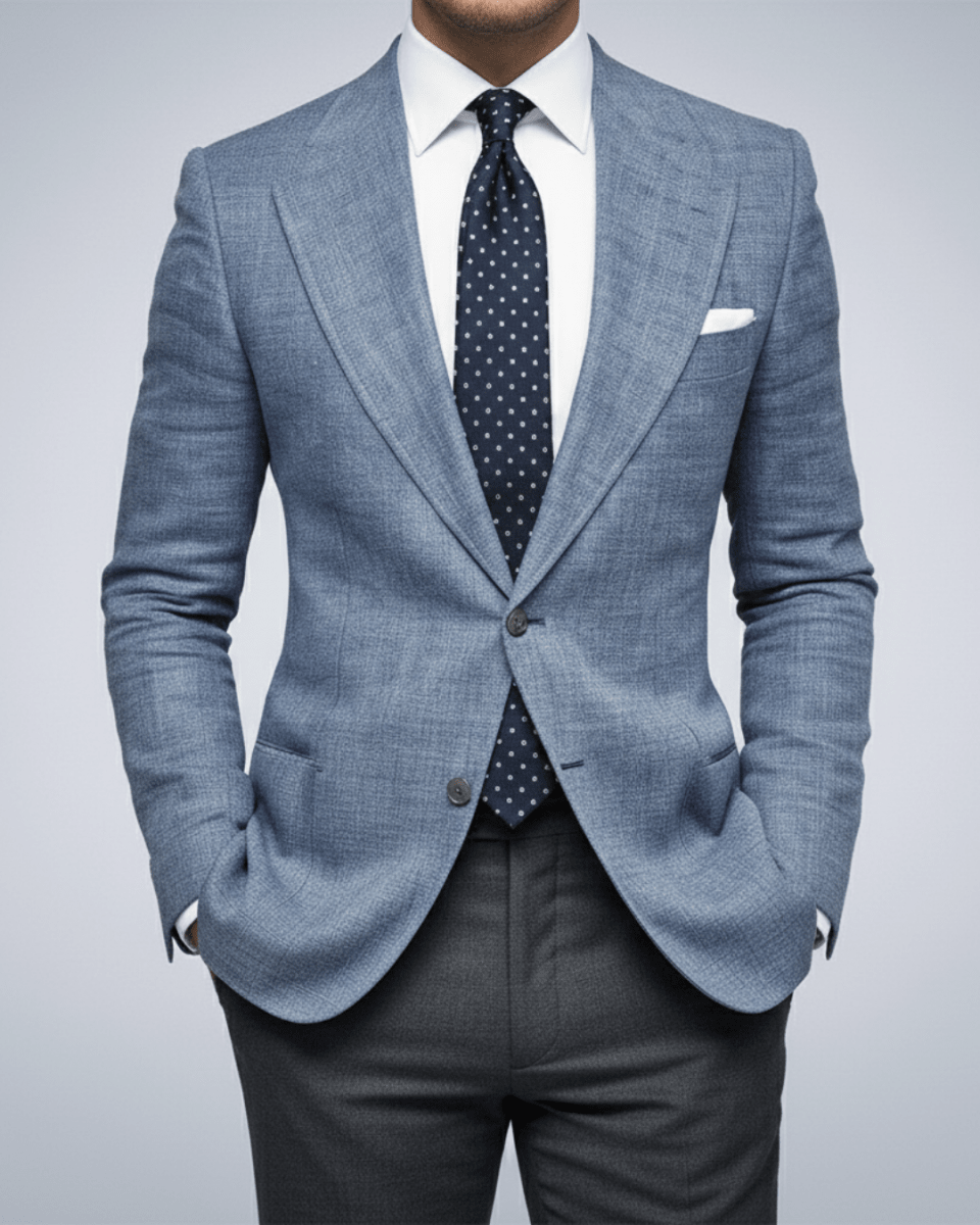 Slim Fit Men's Blazer Lightweight Tailored Jacket For Business - Nalani - UK Fashion Clothing and Decor