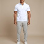 Slim Fit Men's Polo Shirt With Zip Closure Short Sleeve - Nalani - UK and AUS Fashion Clothing and Decor