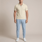 Slim Fit Men's Polo Shirt With Zip Closure Short Sleeve - Nalani - UK and AUS Fashion Clothing and Decor