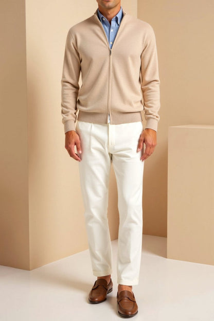 Slim Fit Zip Up Jacket For Men Minimalist Stand Up Collar - Nalani - UK Fashion Clothing and Decor