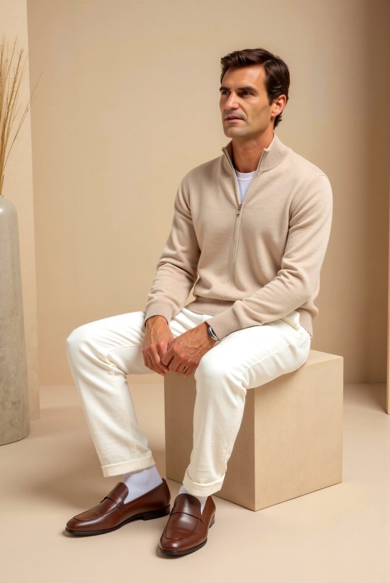 Slim Fit Zip Up Jacket For Men Minimalist Stand Up Collar - Nalani - UK Fashion Clothing and Decor