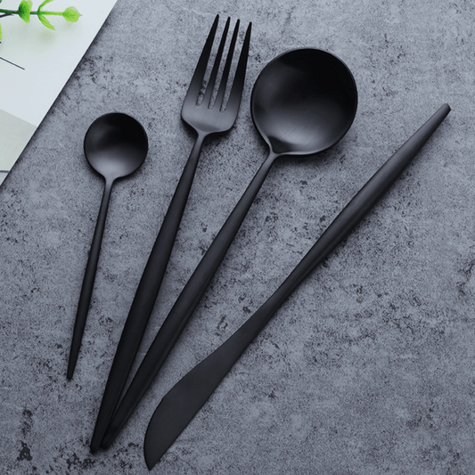 Slim Stainless Steel Cutlery Set 16 or 20 Piece Dining - Nalani - UK Fashion Clothing and Decor