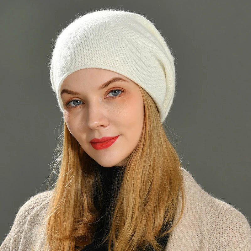 Slouchy Beanie With Cuffed Brim Fine Knit Winter Hat - Nalani - UK and AUS Fashion Clothing and Decor