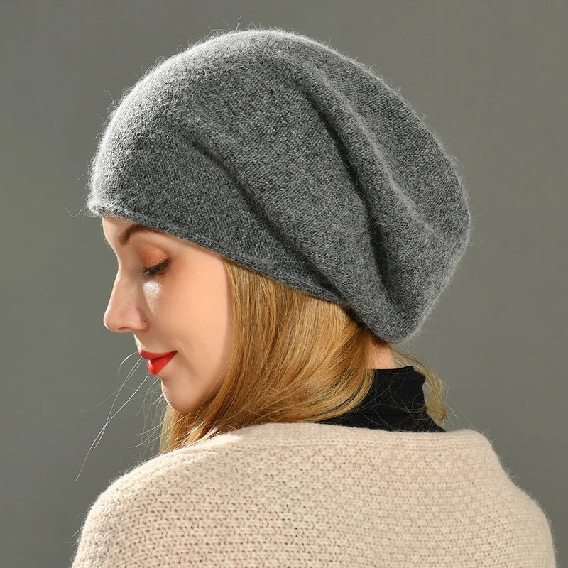 Slouchy Beanie With Cuffed Brim Fine Knit Winter Hat - Nalani - UK and AUS Fashion Clothing and Decor