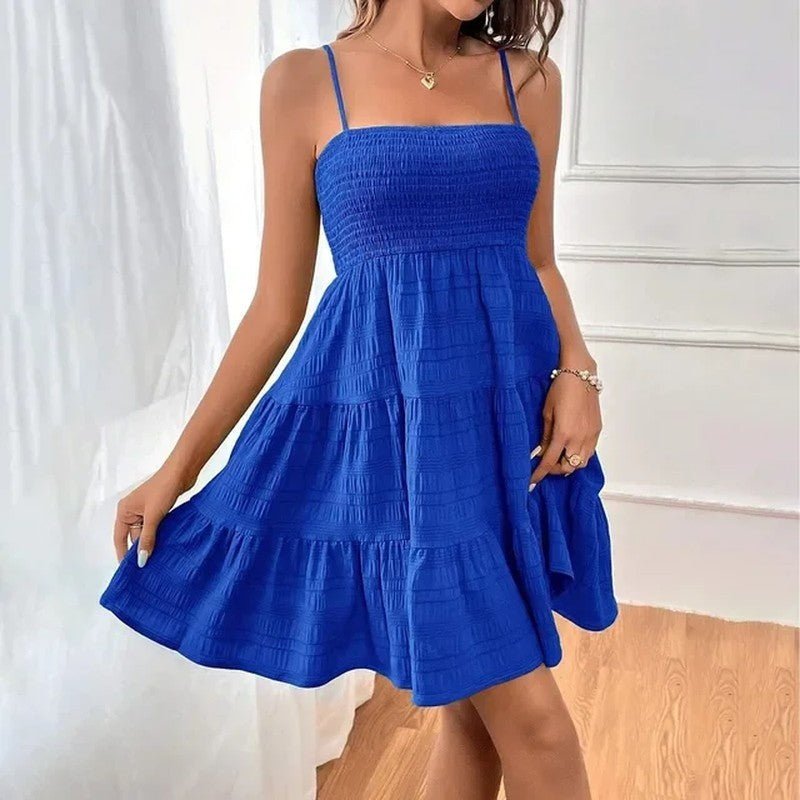 Smocked Tiered Relaxed Fit Sundress For Summer Weekends - Nalani - Fashion Clothing and Decor