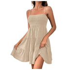 Smocked Tiered Relaxed Fit Sundress For Summer Weekends - Nalani - Fashion Clothing and Decor