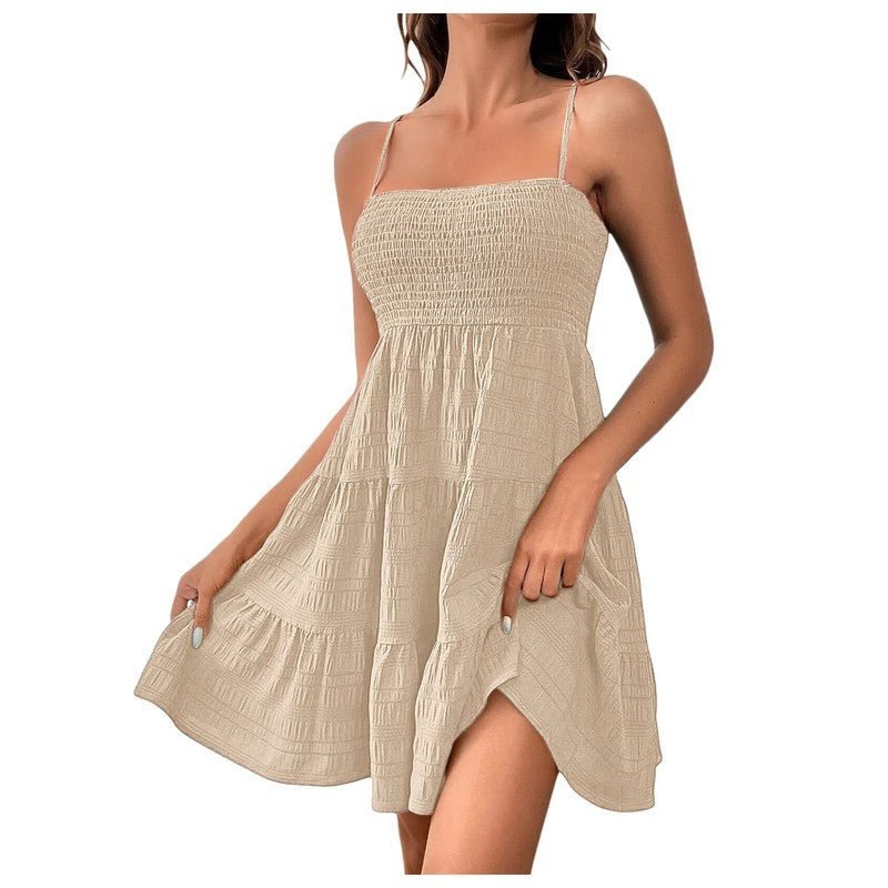 Smocked Tiered Relaxed Fit Sundress For Summer Weekends - Nalani - Fashion Clothing and Decor
