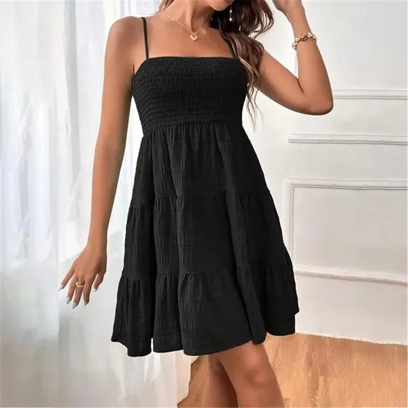 Smocked Tiered Relaxed Fit Sundress For Summer Weekends - Nalani - Fashion Clothing and Decor