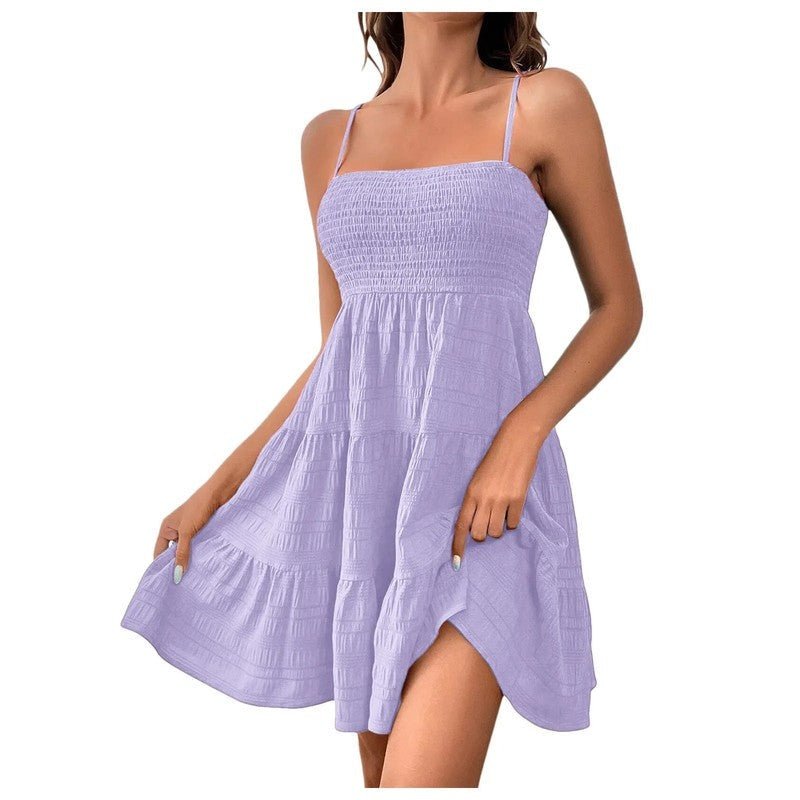 Smocked Tiered Relaxed Fit Sundress For Summer Weekends - Nalani - Fashion Clothing and Decor