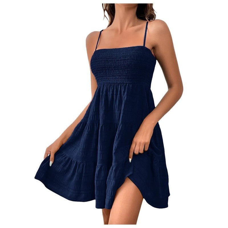 Smocked Tiered Relaxed Fit Sundress For Summer Weekends - Nalani - Fashion Clothing and Decor