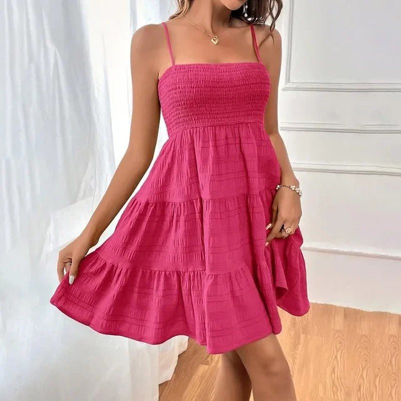 Smocked Tiered Relaxed Fit Sundress For Summer Weekends - Nalani - Fashion Clothing and Decor