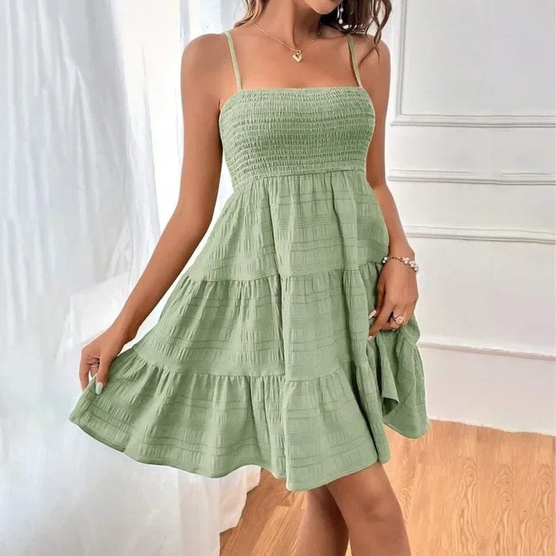 Smocked Tiered Relaxed Fit Sundress For Summer Weekends - Nalani - Fashion Clothing and Decor