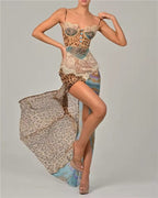 Sofia – Animal Print Sleeveless Maxi Dress For Cocktail Evenings - Nalani - Fashion Clothing and Decor