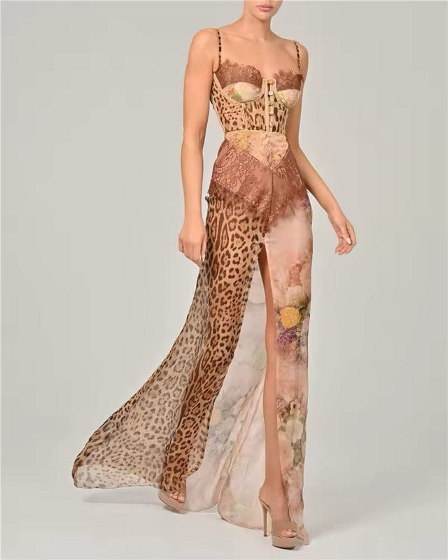 Sofia – Animal Print Sleeveless Maxi Dress For Cocktail Evenings - Nalani - Fashion Clothing and Decor