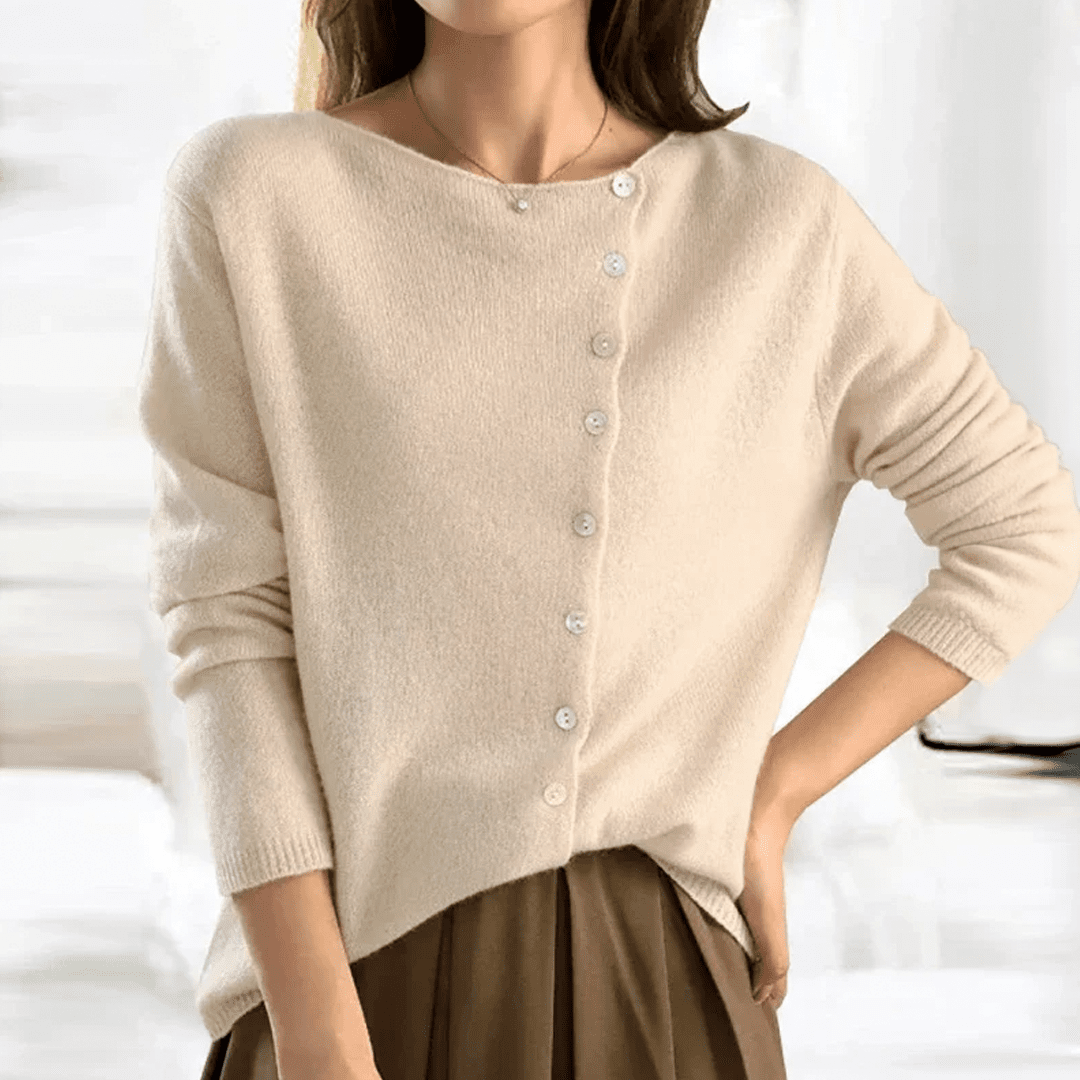 Soft Knit Wool Cardigan for Women Cozy Button Down Sweater - Nalani - UK Fashion Clothing and Decor