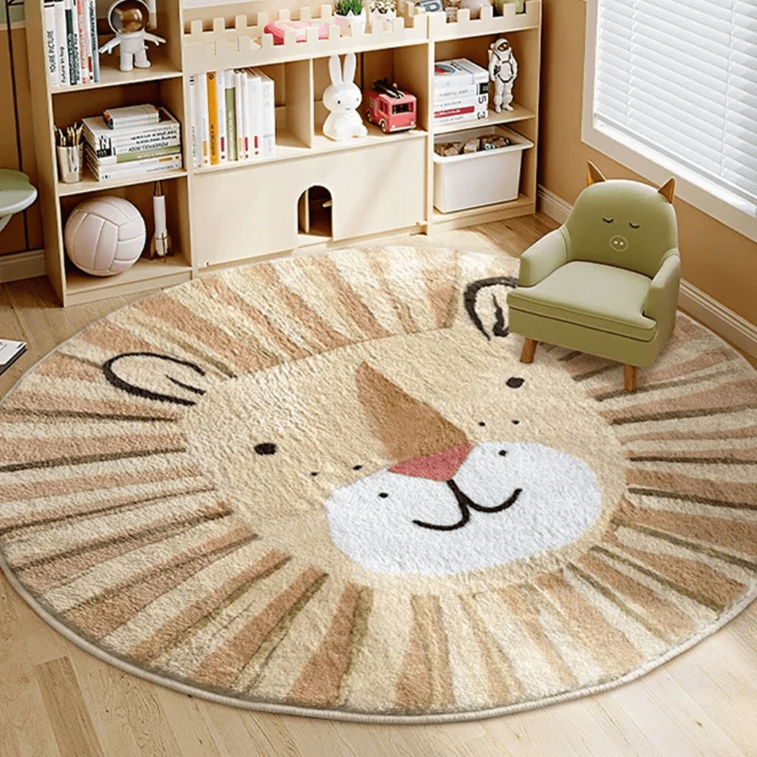 Soft Round Children Rug With Animal Motifs For Play And Reading - Nalani - UK Fashion Clothing and Decor