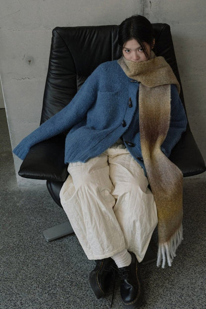 Soft Wool Blend Gradient Fringe Scarf Long Knit Wrap - Nalani - UK Fashion Clothing and Decor