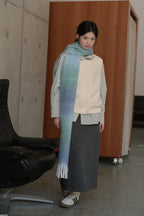 Soft Wool Blend Gradient Fringe Scarf Long Knit Wrap - Nalani - UK Fashion Clothing and Decor