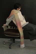 Soft Wool Blend Gradient Fringe Scarf Long Knit Wrap - Nalani - UK Fashion Clothing and Decor