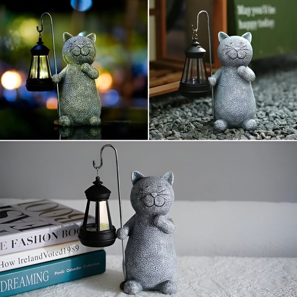 Solar Cat Garden Light Outdoor Cat Lamp with Metal Charm - Nalani - UK Fashion Clothing and Decor