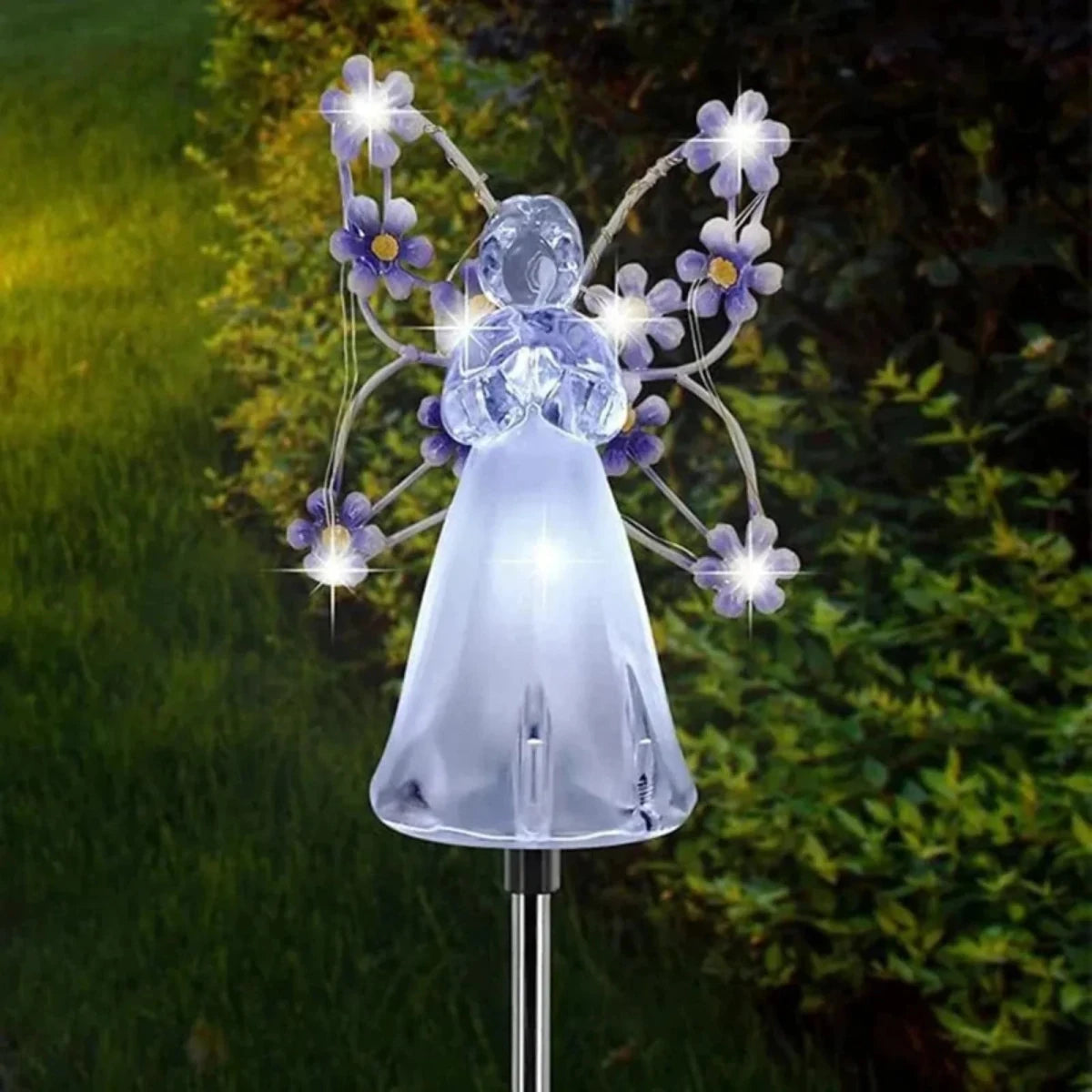 Solar Garden Lights Angel Lamp With LED Outdoor Decor Stainless Auto On Off - Nalani - UK Fashion Clothing and Decor