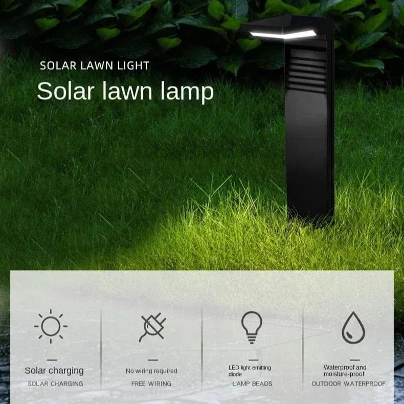 Solar Lawn Outdoor Wall Mounted Light Aluminium Black IP44 - Nalani - UK Fashion Clothing and Decor