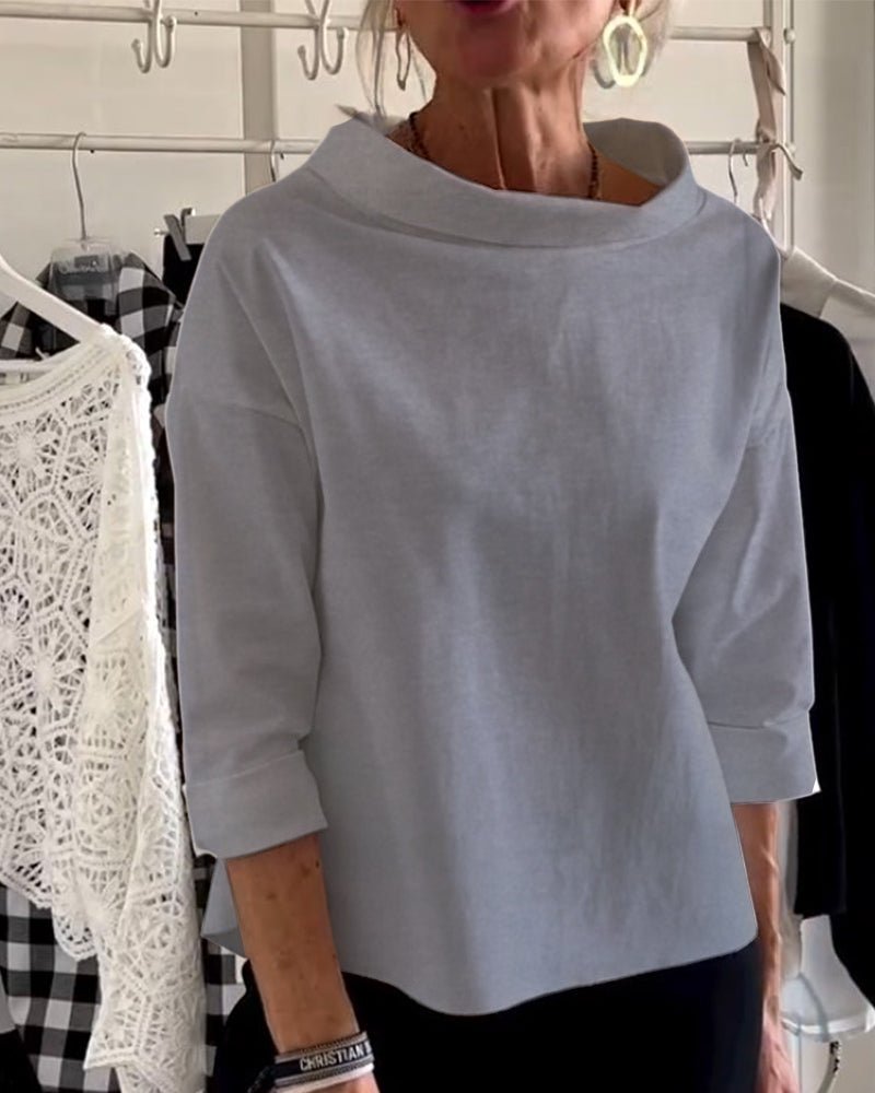 Soril | Long - sleeved women's top with waterfall neckline | Casual - Nalani - Fashion Clothing and Decor