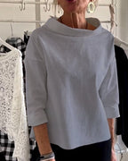 Soril | Long - sleeved women's top with waterfall neckline | Casual - Nalani - Fashion Clothing and Decor