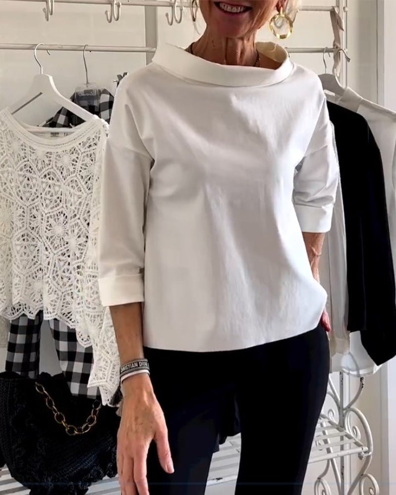 Soril | Long - sleeved women's top with waterfall neckline | Casual - Nalani - Fashion Clothing and Decor