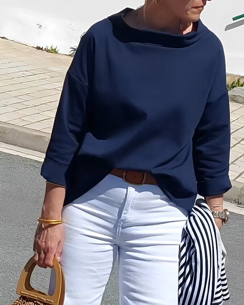 Soril | Long - sleeved women's top with waterfall neckline | Casual - Nalani - Fashion Clothing and Decor