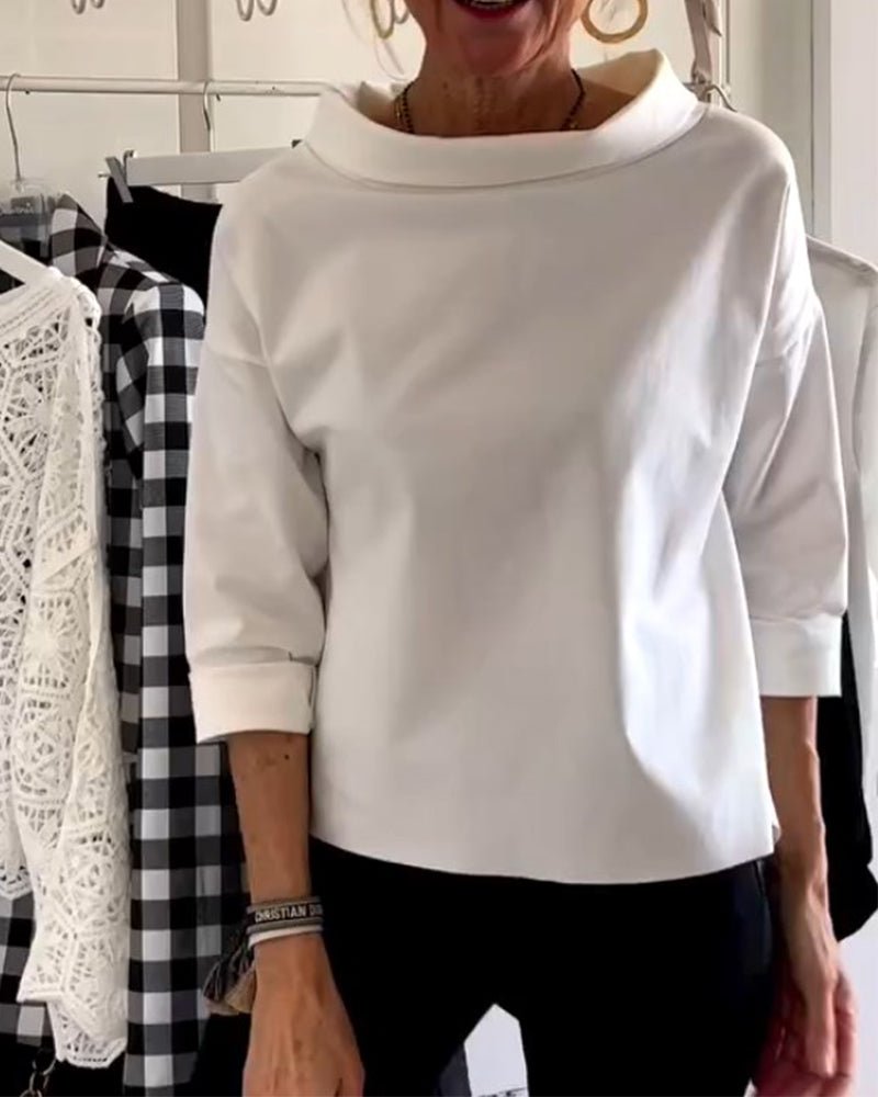 Soril | Long - sleeved women's top with waterfall neckline | Casual - Nalani - Fashion Clothing and Decor
